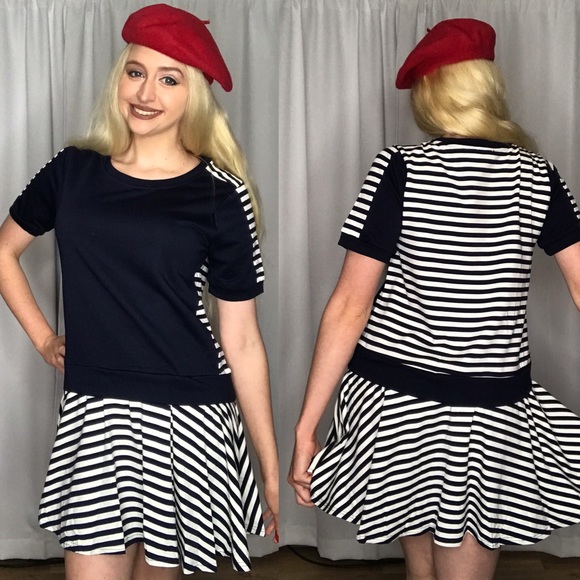 LAST 1 NWT Umgee Nautical Navy Stripes Dress S M L - Picture 7 of 7